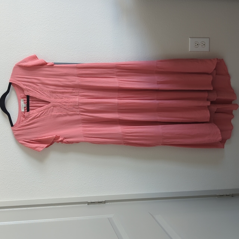 Loft Pink Tired Dress size Medium Petite